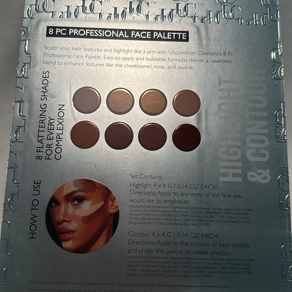 Uncommon Cosmetics Contour & Highlight 8 Piece Professional Face Palette. - Picture 6 of 6
